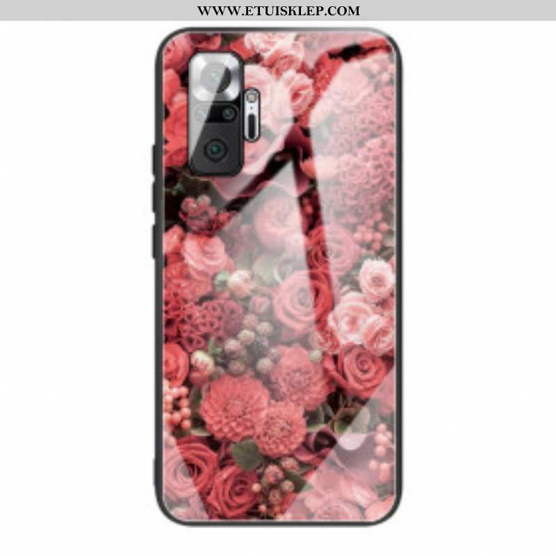 Etui do Xiaomi Redmi Note 10 Pro Szkło Hartowane W Kwiaty Róży